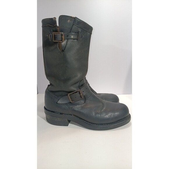 Chippewa Engineer Boots Black Steel Toe Vibram Frye Men’s 6D Women’s 8 Vintage - Picture 3 of 16